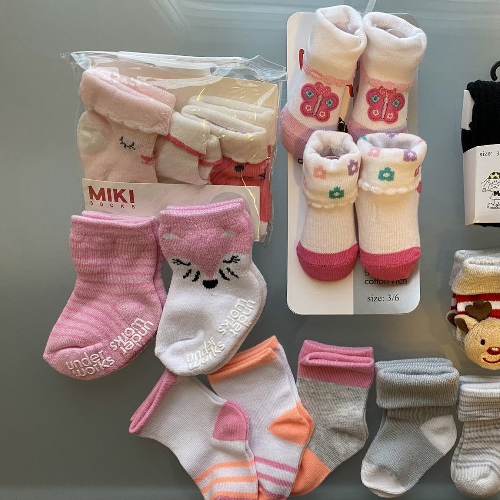 Baby Girl 0-12 Months Socks Bundles.